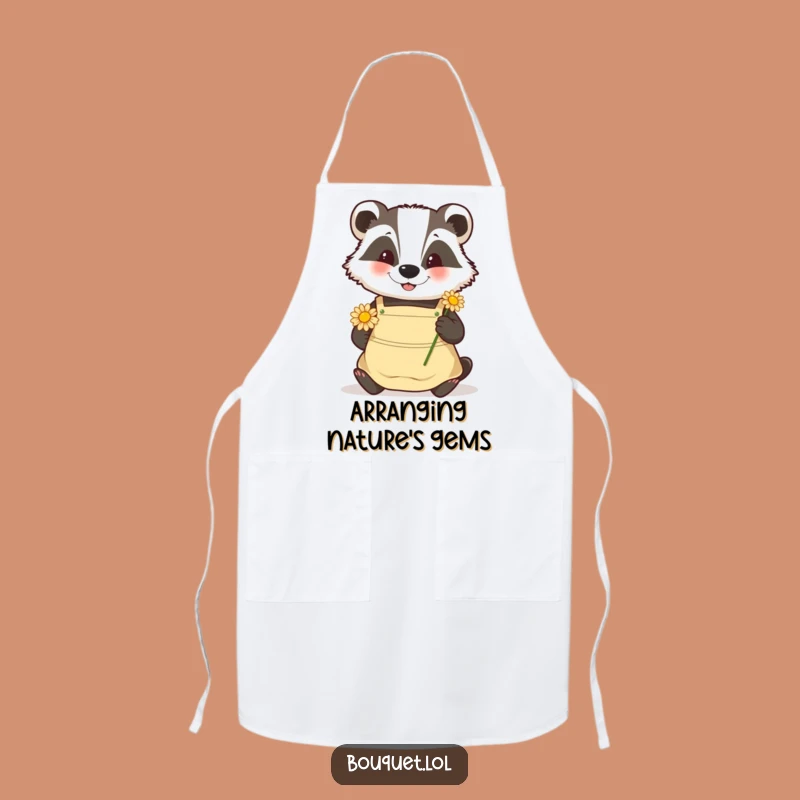 Funny Badger Gardener Apron: Daisy Placement Kitchen Fun, Nature Gift!