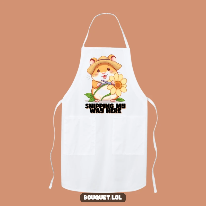 Funny Hamster Gardener Apron: Cheerful Flower Snipper, A Whimsical Funny Gift for Cooks