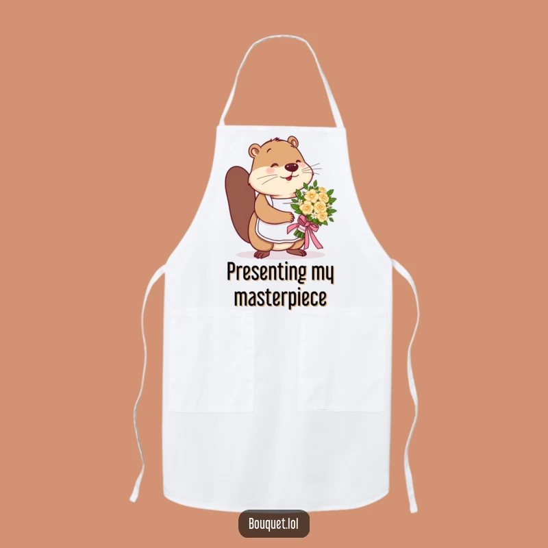 Funny Beaver Florist Apron: Busy Bouquet Tying Kitchen Fun, Gift!