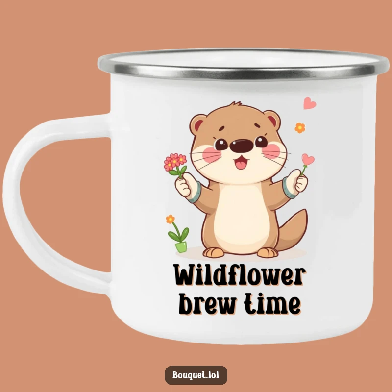 Funny Otter Gardener Camping Mug: Playful Outdoor Companion, Perfect Funny Gift