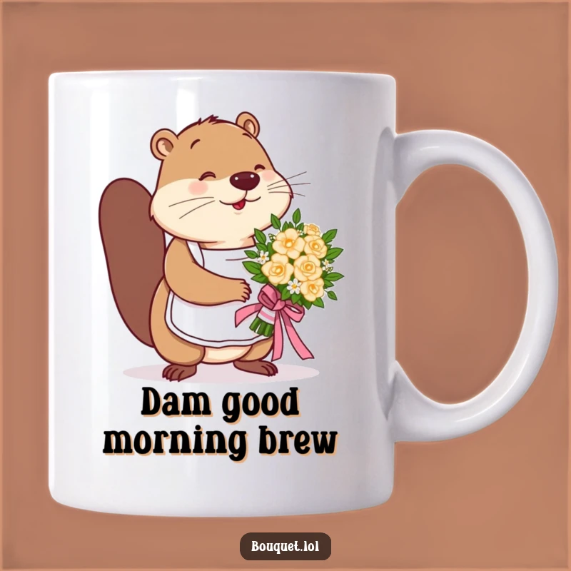 Funny Beaver Florist Mug: Busy Bouquet Tying, Creative Craft Gift!