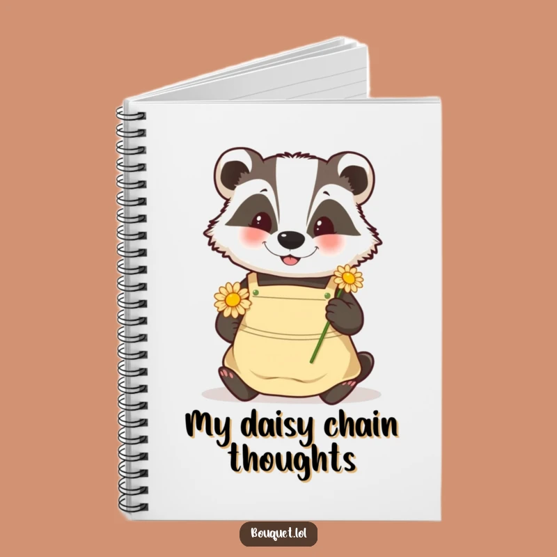 Funny Badger Gardener Notebook: Daisy Placement Journal, Nature Gift!