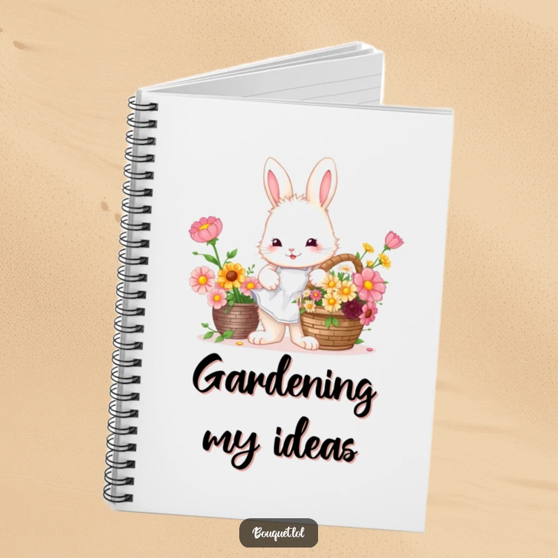 Funny Bunny Florist Notebook: Cute bunny arranging flowers, great for notes.