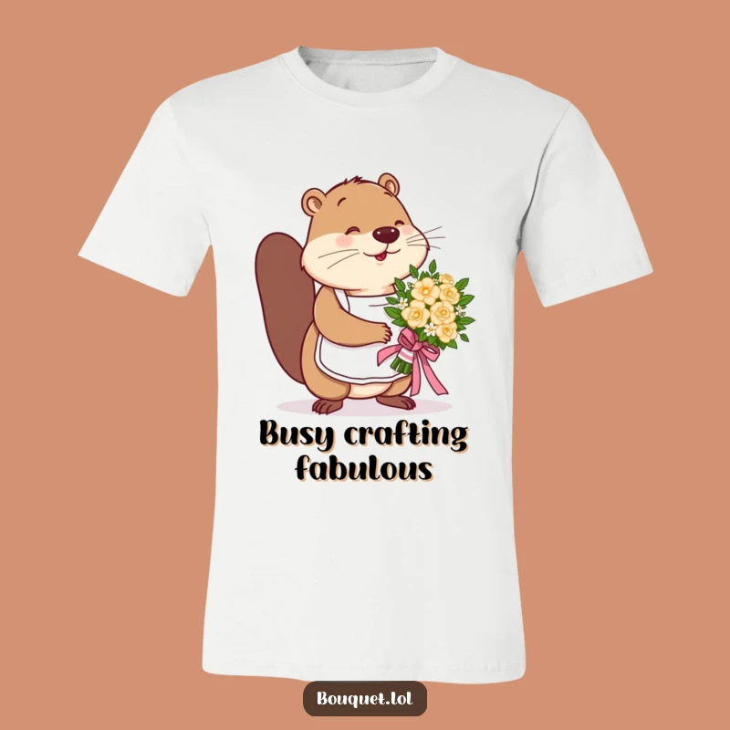 Funny Beaver Florist T-Shirt: Busy Bouquet Tying, Crafty Gift!