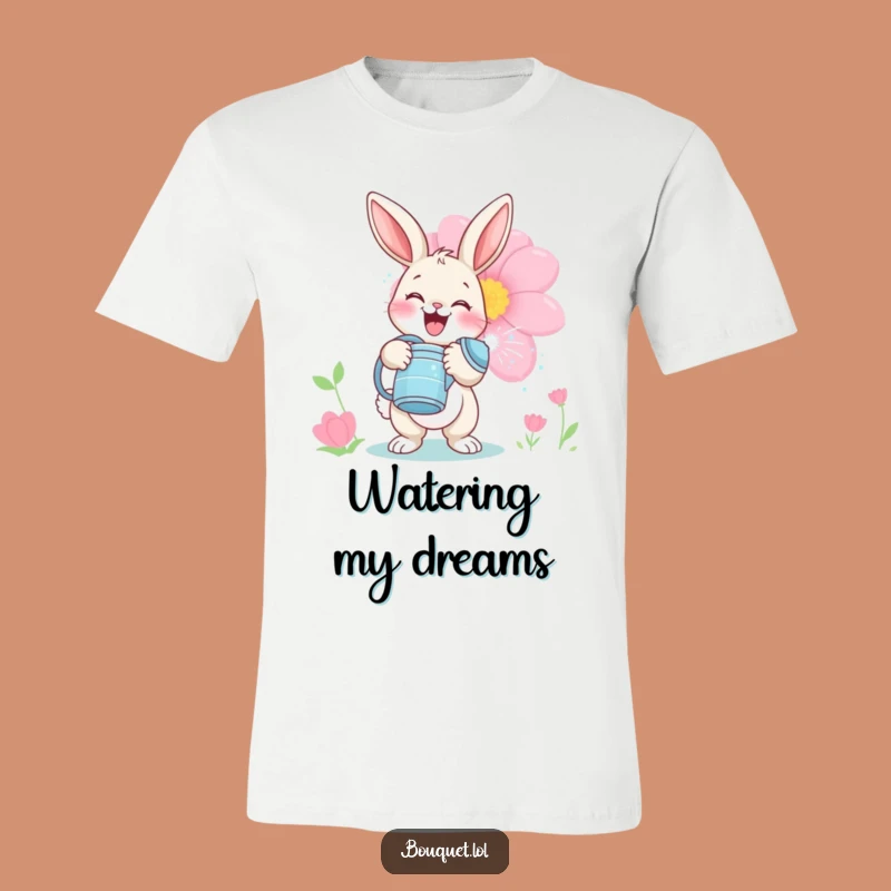 Funny Bunny Gardener T-Shirt: Playful Bloom Watering, Perfect Unisex Gift!