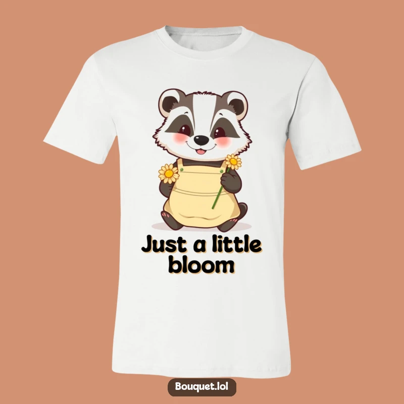 Funny Badger Gardener T-Shirt: Happy Daisy Placement, Nature Gift!