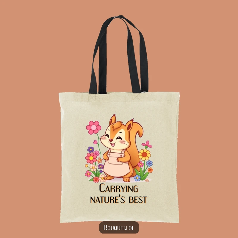 Funny Squirrel Florist Tote Bag: Chic Flower Arranging Accessory, Perfect Gift!